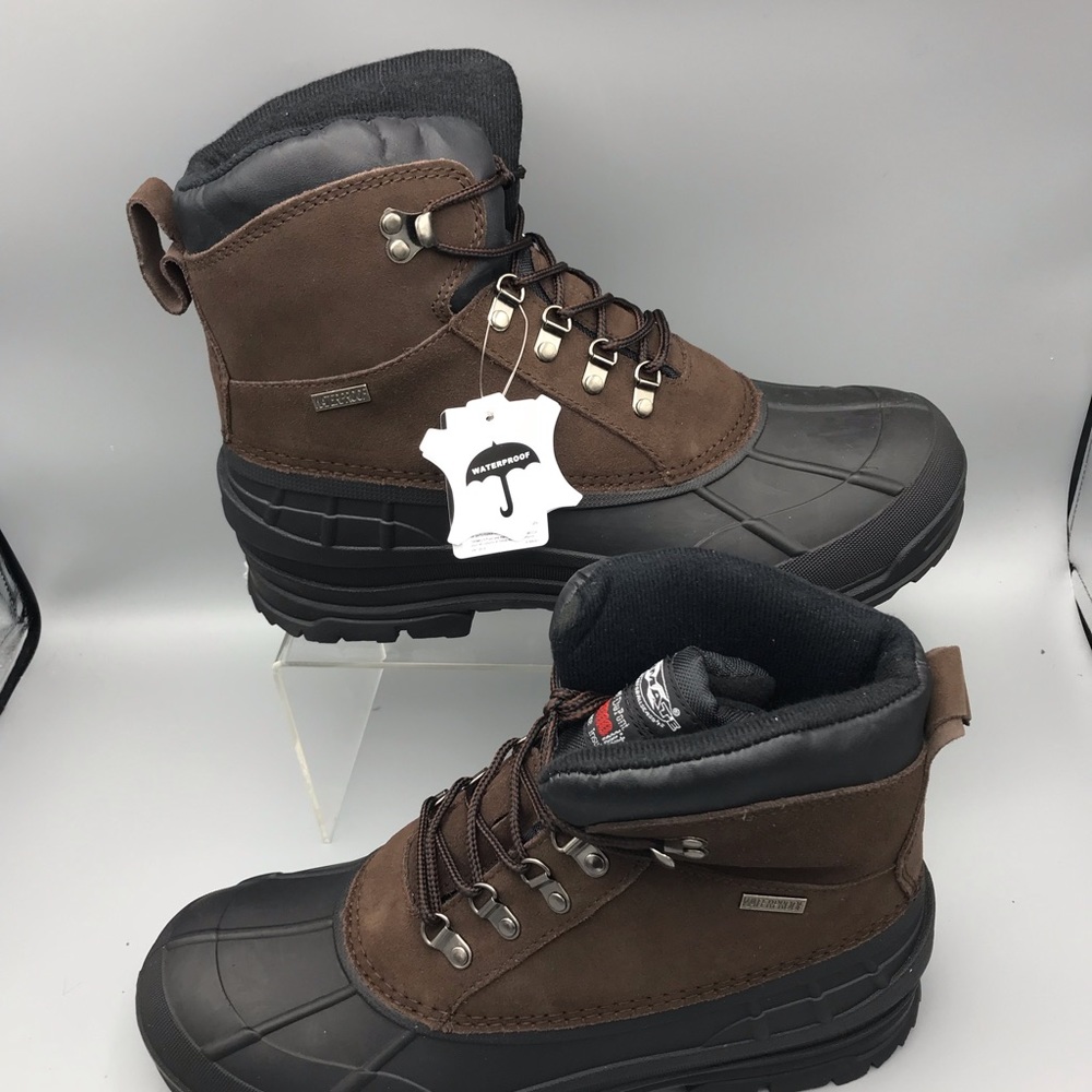 Waterproof Men’s Snow-Boots Brown 6.5-14W - Picture 2 of 4